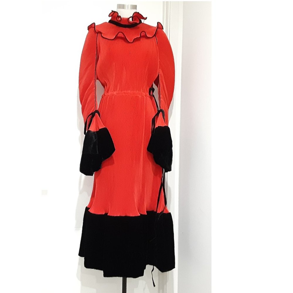 NWT $998 TORY BURCH RED CONVERTIBLE PLEATED MIDI DRESS - Picture 2 of 6
